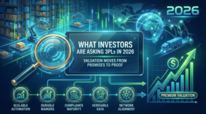 3PL valuation what investor are asking for featured image with graphics and data callouts